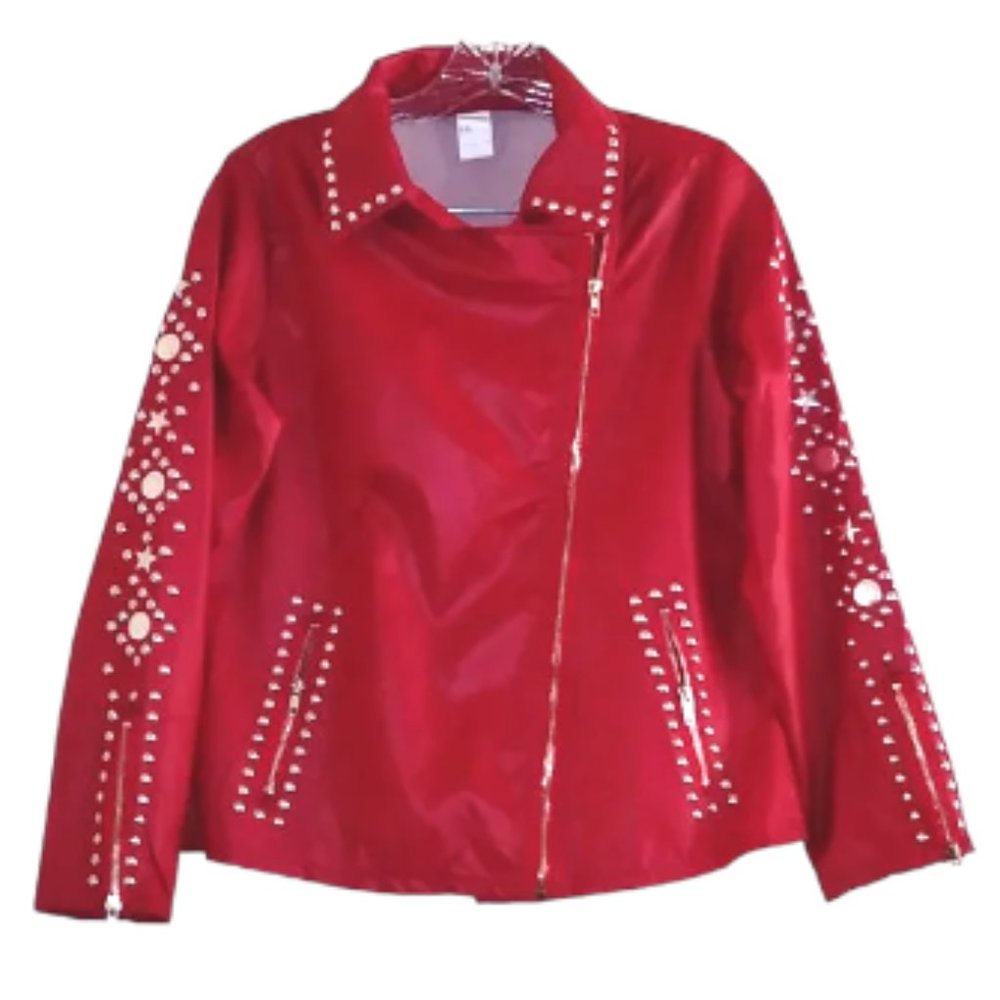 J.C Fashion Red Waterproof Jacket, Moto Style Size S